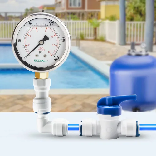 Miniatura 5 de Medidor de presión de 200psi con aceite de silicona para prueba de presión de agua, aceite y aire en bomba de piscina, filtro de arena, compresor