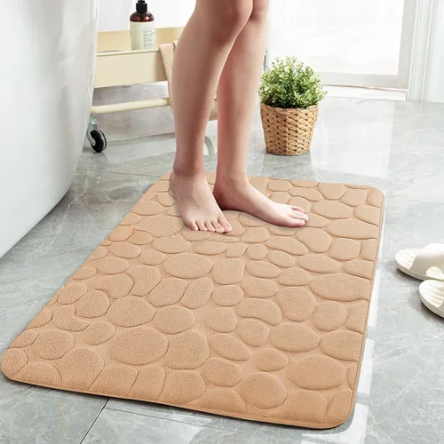 Miniatura 17 de Tapete de baño negro de secado rápido, 24 x 36 pulgadas, antideslizante, de espuma viscoelástica, lavable a máquina
