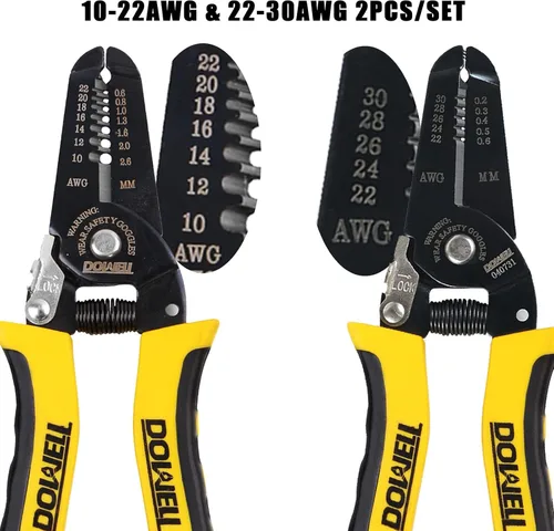 Miniatura 2 de DOWELL 10-22AWG+22-30AWG Herramienta de pelado de alambre, cortador de alicates, herramienta de mano multifunción para artesanía electricista, 2