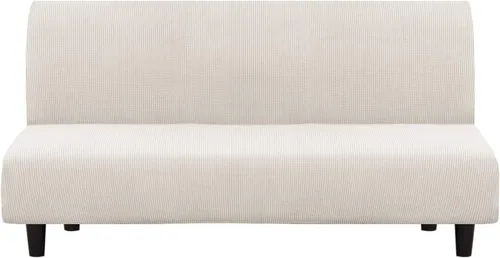 Turquoize Funda elástica para futón, funda de sofá sin brazos, funda para sofá cama, funda de sofá futón, protector de muebles con parte inferior