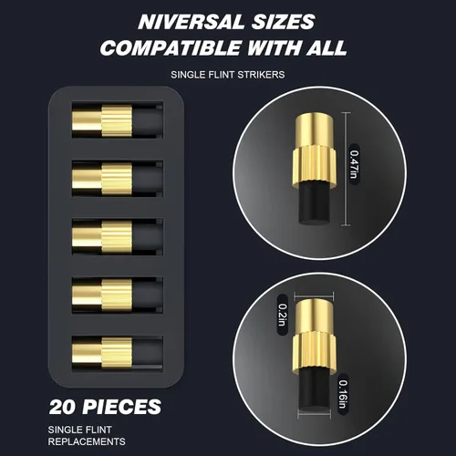 Miniatura 2 de Encendedor de chispas de pedernal individual, 2 encendedores de soplete de pedernal con 20 repuestos de pedernal adicionales, para soldadura