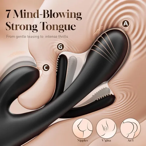 Miniatura 3 de Vibrador consolador conejo juguetes sexuales -LOVENOTE G Spot Vibrador masajeador para mujeres, estimulación del pezón del clítoris, juguetes Negro