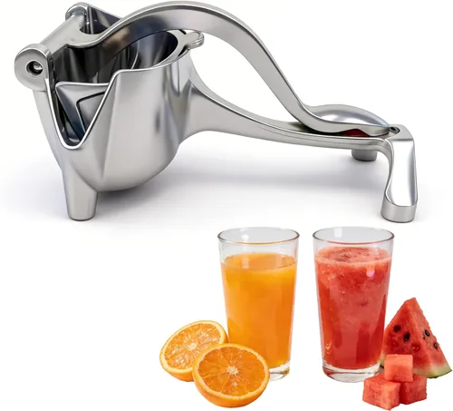 Exprimidor manual y exprimidor de limón, exprimidor de cítricos de aluminio resistente de 0.6L, prensa de naranja, extractor de jugo de mano fácil