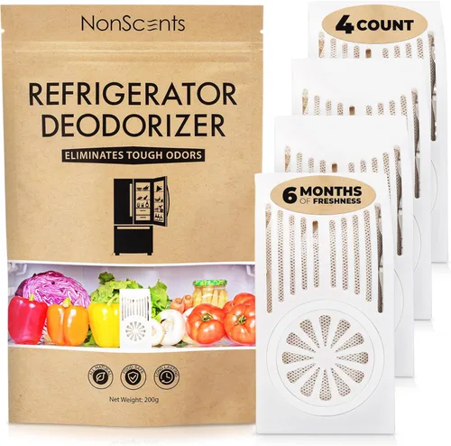 Miniatura 9 de NonScents Desodorizador para refrigerador, eliminador de olores para refrigerador y congelador, eclipsa el bicarbonato de sodio y desodorante