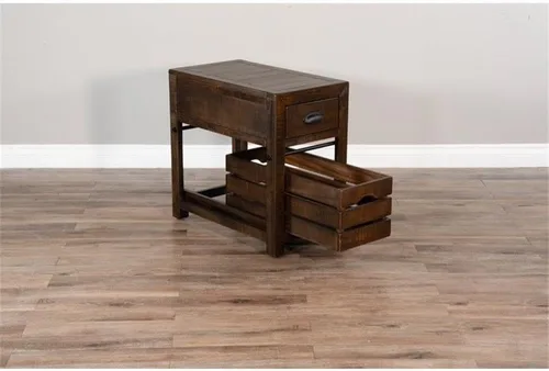 Miniatura 5 de Pemberly Row Mesa auxiliar de silla de madera de caoba de 15" en hoja de tabaco