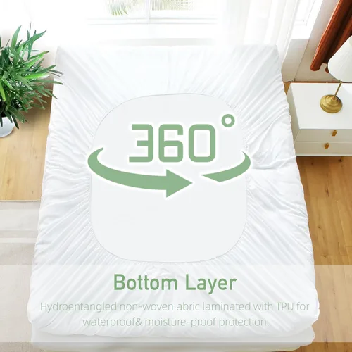 Miniatura 6 de Cubrecolchón Extra Grueso Tamaño Full, Viscosa Suave Impermeable Derivada del Bambú, Almohadilla Superior para Colchón, Funda de Colchón con Relleno