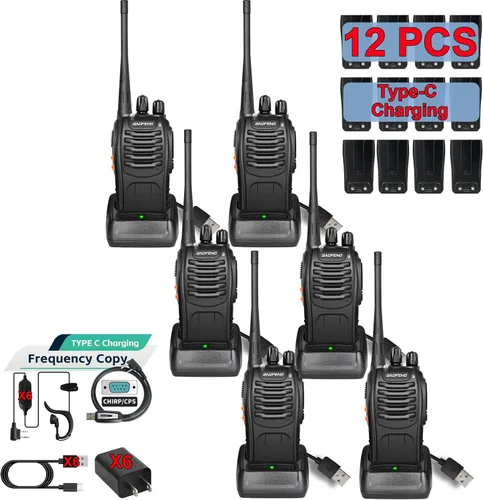 Miniatura 11 de BAOFENG Radio BF-88A Walkie Talkies Long Range for Adults with 20PCS Batteries, Earpieces with Mic, Flashlight, VOX, Portable FRS Two Way Radios for