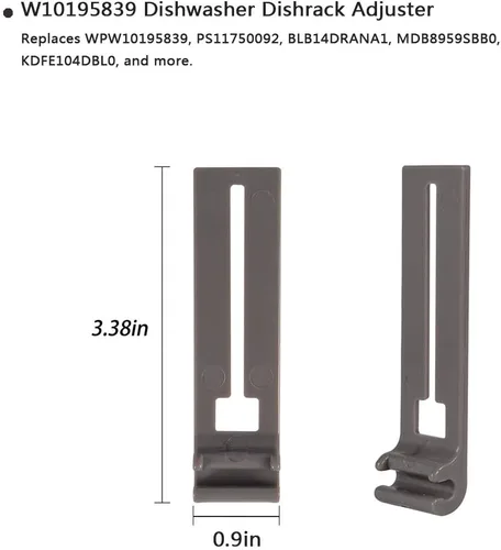 Miniatura 5 de Piezas de estante superior para lavavajillas W10350376 y W10195840 y W10195839 para lavavajillas Kenmore Elite 665, lavavajillas Whirlpool