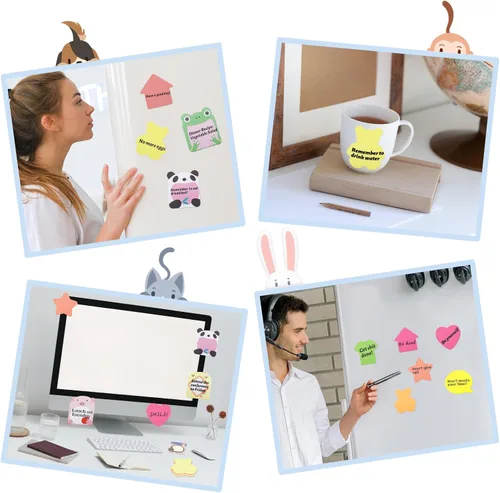 Miniatura 5 de Notas adhesivas, notas adhesivas autoadhesivas con forma extraíble – 14 blocs – 100 hojas, 6 notas en forma de bloc – 20 hojas, 8 blocs de notas