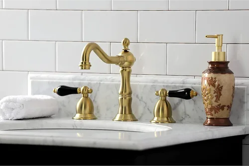 Miniatura 3 de Kingston Brass KS1977PKL Grifo de baño generalizado de duquesa con ventana emergente de latón, latón cepillado