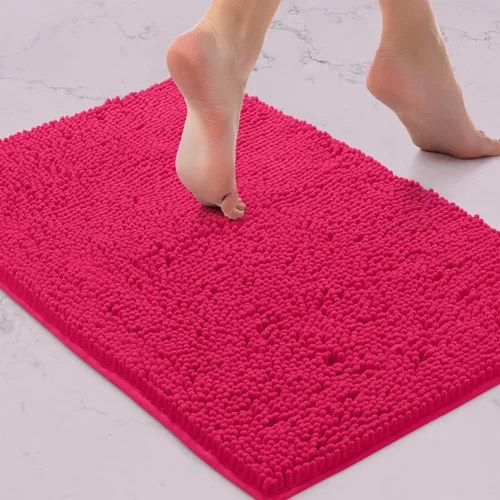 Miniatura 140 de LuxUrux Tapete de microfibra afelpada, de felpilla extrasuave, pelo largo de 1 pulgada, muy absorbente, para baño o ducha, lavar y secar a máquina