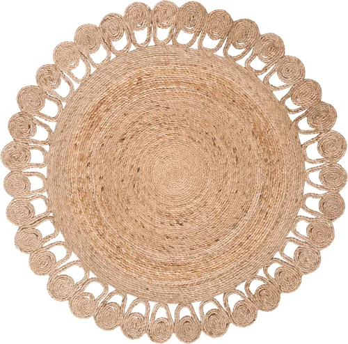Miniatura 2 de SAFAVIEH NFB252A - Alfombra redonda de fibra natural, 3 pies, redonda, natural, hecha a mano, con encanto de campo, ideal para zonas de alto tráfico