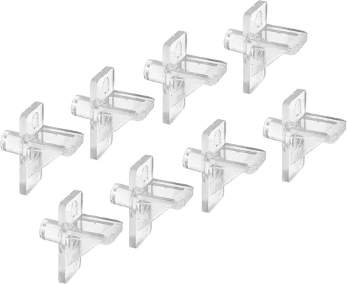 Prime-Line U 10136 1/4 pulgadas, plástico transparente, clavija de soporte para estante (paquete de 8)