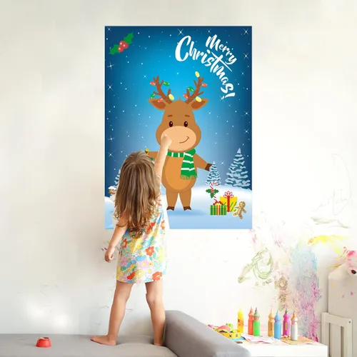 Miniatura 6 de Funnlot Juegos de fiesta de Navidad para niños Pin The Nose On The Deer Juegos de Navidad para fiestas de Navidad para familias Pin The Nose On The