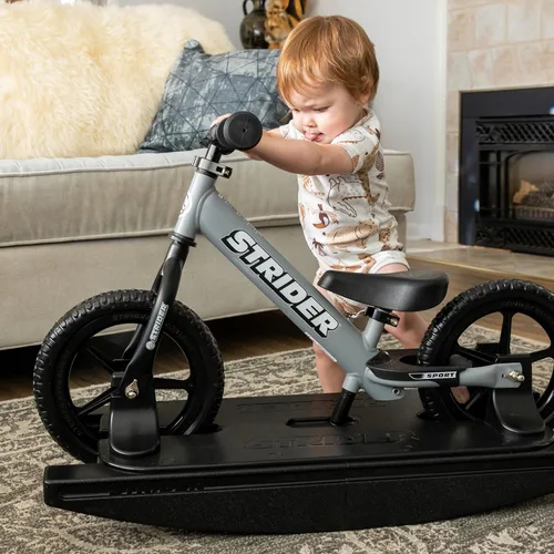 Miniatura 8 de Strider 12" – Ayuda a enseñar a los bebés cómo montar una bicicleta de equilibrio – para niños de 6 meses a 4 años – Montaje y ajustes fáciles Gris