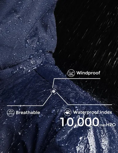 Miniatura 4 de ZSHOW Chaqueta de esquí impermeable para niños a prueba de viento con capucha, ropa deportiva de montaña para exteriores, Nieve, 6-20