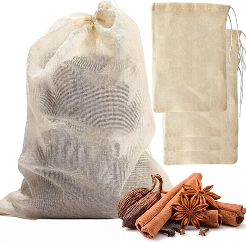 Miniatura 10 de MyLifeUNIT Bolsa de sopa, bolsa de malla de algodón para tamaño grande 10" x 12", juego de 4