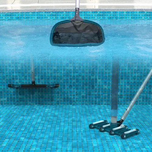 Miniatura 8 de Kit de limpieza de piscina de lujo que incluye red de piscina y cabezal de vacío, cepillo de piscina con poste de 13 pies para piscinas sobre