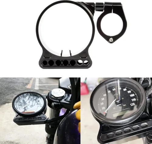 Cubierta del soporte de reubicación del velocímetro de montaje lateral Cubierta del instrumento del velocímetro para Sportster 883 XL1200 883 Negro