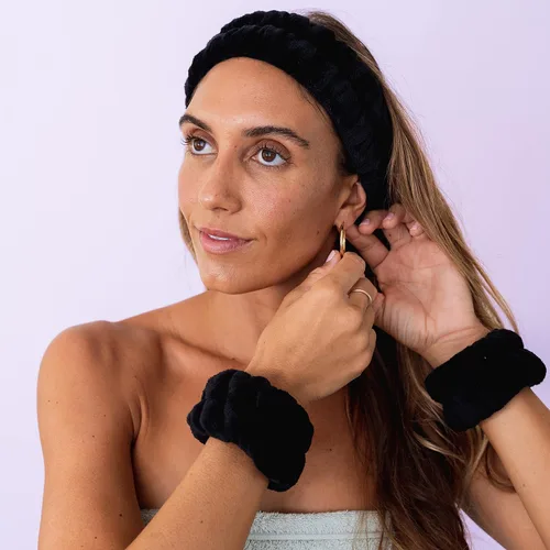 Miniatura 9 de FROG SAC Diadema de Spa Esponjosa y Muñequeras para Lavado Facial, Diademas Suaves para Cuidado de la Piel para Mujeres, Accesorios Suaves