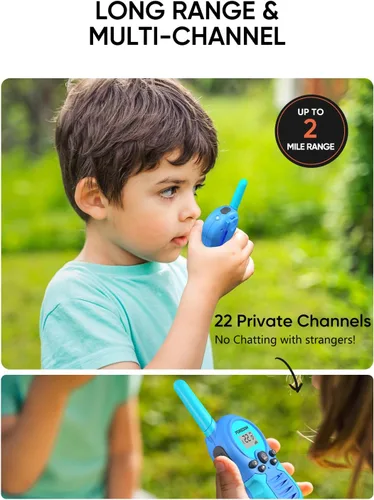 Miniatura 2 de FOREDOM Walkie Talkies recargables para niños Walkie Talkies de largo alcance para niños y niñas de 3 a 12 años de edad, juguetes de cumpleaños
