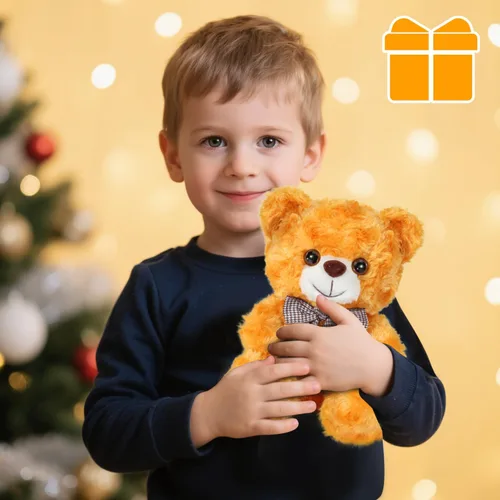 Miniatura 7 de Oso de Peluche Animal de Felpa, Oso de Peluche Amarillo Brillante Juguete de Felpa para Niños y Niñas de 3+, Oso Suave de 8″ como Regalo para Niños