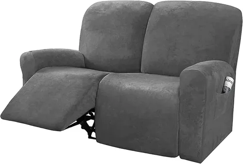 Miniatura 17 de NORTHERN BROTHERS Velvet - Funda para sofá reclinable de 3 plazas, 8 piezas, funda elástica y antideslizante, lavable, apta para mascotas y niños