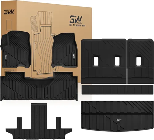 3W Alfombras para suelo y revestimiento para el maletero y respaldos de asientos para 2021-2026 (Solo 7 asientos) Chevrolet Chevy Tahoe/GMC Yukon