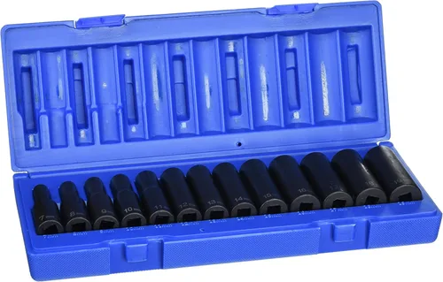 Miniatura 3 de Grey Pneumatic (1203M) juego de 13 casquillos de 12 puntas de 3/8" de longitud estándar con mediciones métricas