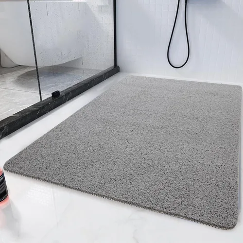 Miniatura 3 de HOMBYS 47 x 32 Alfombrilla extra grande para cabina de ducha y bañera, alfombrilla antideslizante para baño, alfombrillas de loofah de PVC para Gris