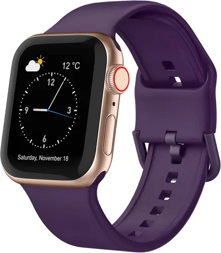 Miniatura 31 de Correa deportiva para Apple Watch, 49, 46, 45, 44, 42, 41, 40 y 38 mm, correa de silicona suave, cierre clásico, reemplazo para iWatch Series 11