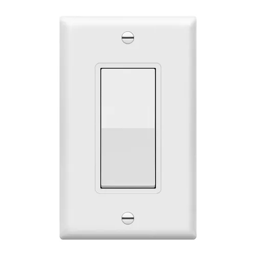 Miniatura 46 de ENERLITES Decorator Paddle Rocker Interruptor de luz, acabado brillante, un solo polo, 3 cables, tornillo de tierra, grado residencial, 15 A, 120