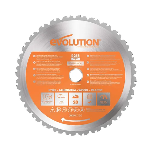 Miniatura 6 de Evolution Power Tools RAGE230BLADE - Cuchilla TCT multimaterial para sierras, corta acero suave, aluminio, plásticos y madera, 9 pulgadas
