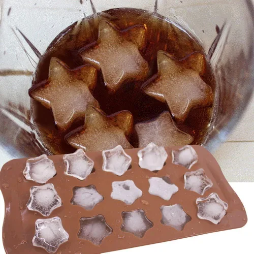 Miniatura 4 de 2 moldes de silicona con forma de estrella – Moldes antiadherentes para chocolate y dulces de 15 cavidades para postres, gelatina, cubitos de hielo