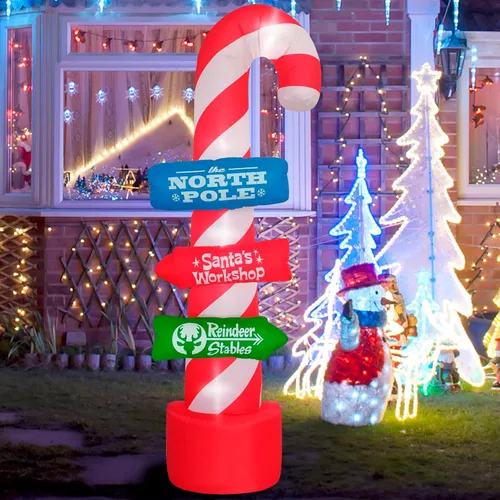 Miniatura 11 de Decoración inflable de Navidad de 7 pies para exteriores, enano con sombrero, decoración inflable de patio con luces LED integradas, adecuado