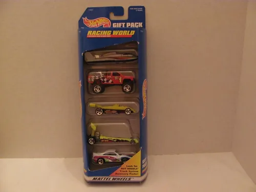 Vintage – Hot Wheels – Racing World – Paquete de regalo de 5 coches (cada uno es de metal fundido a escala 1:64) – 1997 – por MATTEL / (fabricado en