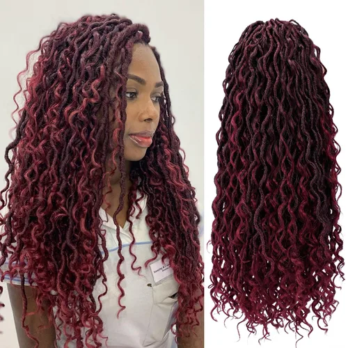 Miniatura 9 de Goddess Locs - Cabello de ganchillo de 8 pulgadas, 6 paquetes de rastas sintéticas de cabello de ganchillo para mujeres negras, cabello suave 1b