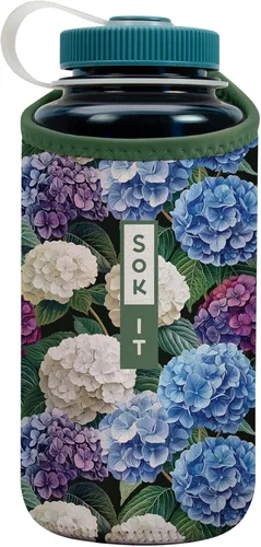Miniatura 176 de Sok It BotlSok Funda para botella de agua con cubierta de neopreno aislante (Floral abstracto, se ajusta a CamelBak o Nalgene de 12 onzas)