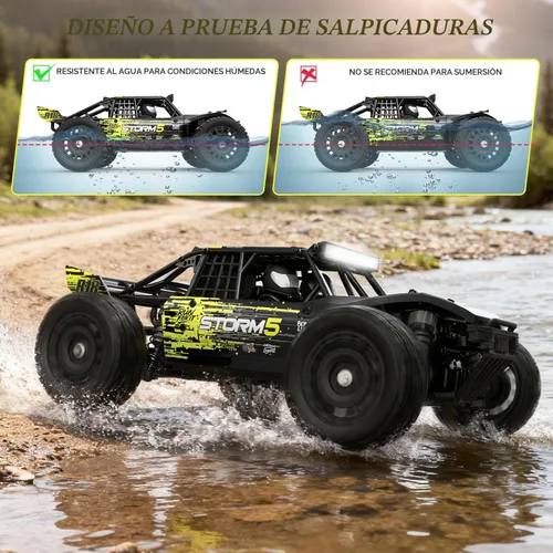 Miniatura 7 de HAIBOXING 1:18 Desert Off-Road RC Truck 18856, RTR rápido 36km/h 4WD, coche eléctrico a control remoto a prueba de salpicaduras, grado pasatiempo