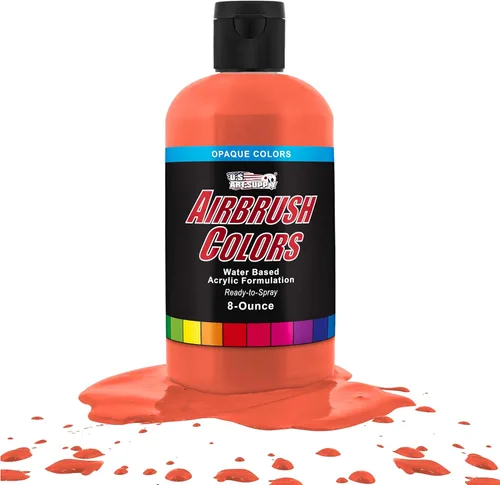 Miniatura 24 de U.S. Art Supply Opaque Lake Blue - Pintura acrílica para aerógrafo con efectos especiales, 8 onzas, lista para rociar, pintura con pincel de aire a