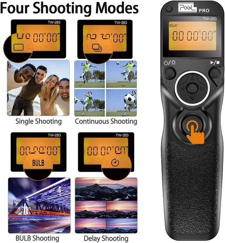 Miniatura 4 de Liberación de obturador remoto compatible con Panasonic, PIXEL TW-283 L1 con control remoto inalámbrico, cable de liberación de obturador compatible