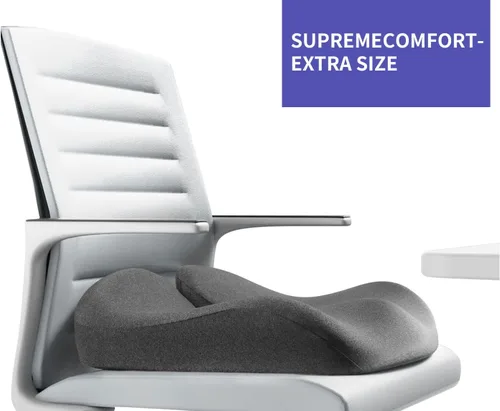 Miniatura 7 de SupremeComfort X-Large - Cojín de asiento de espuma de alta densidad con gel para silla de oficina, silla de cocina, asientos de coche - Eleve su