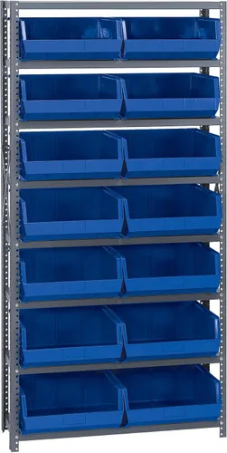 Miniatura 249 de Quantum QSBU-245BK Heavy Duty Shelving Unit with (7) Shelves and (24) QUS245 Black Bins for Garage Warehouse Storage Distribution 400 lb Load