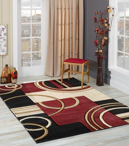 GLORY RUGS Alfombra de área moderna, suave, tallada a mano, contemporánea, con textura esponjosa de primera calidad para interiores, sala de estar,
