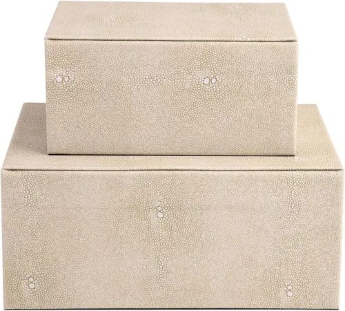 Miniatura 8 de HofferRuffer Joyeros de Cuero Sintético, Cajas Decorativas Organizador de Accesorios de Almacenamiento con Decoración de Herrajes Dorados, Juego