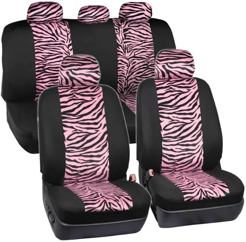 Miniatura 10 de BDK Juego completo de fundas de asiento de automóvil con diseño de flores hawaianas con funda para volante y almohadillas para cinturón