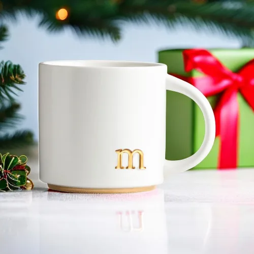 Miniatura 6 de COLLECTIVE HOME - Tazas de cerámica con monograma, tazas de café con inicial dorada de 15 onzas, elegantes tazas de té del alfabeto, elegante taza