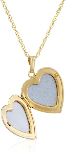 Miniatura 2 de Amazon Essentials Collar con medallón de corazón de flores grabadas de 14 quilates, 18 pulgadas (anteriormente colección Amazon)