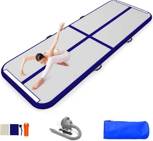 Colchoneta de Aire de 10 pies/13 pies/16 pies/20 pies Pista de Volteretas Colchoneta Inflable de Gimnasia Pista de Volteretas con Bomba de Aire