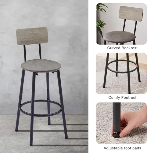 Miniatura 4 de Juego de 4 sillas de mesa de cocina, juego de mesa de comedor para 4 con taburetes de poliuretano, juego de comedor para 4, juego de cena de 5